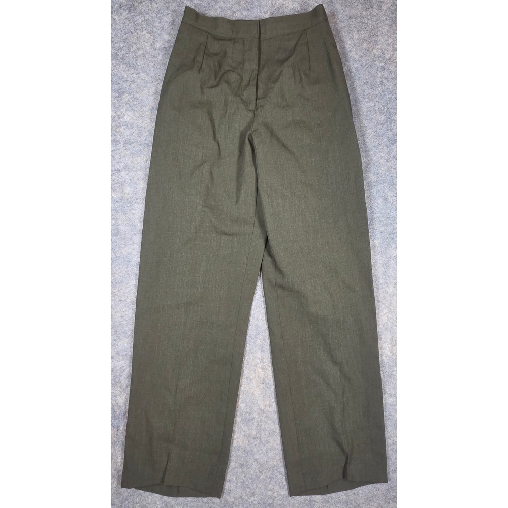 US Marine Corps Womens Dress Slacks Olive Green Wool Blend Trousers 10MR Uniform